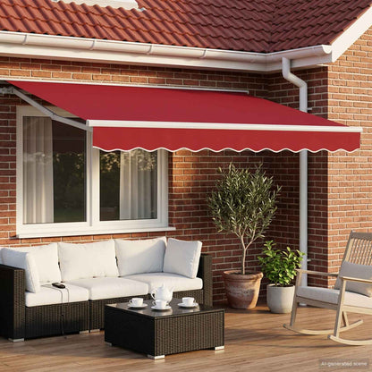 Manual Retractable Awning Red 3.5 x 2.5 m