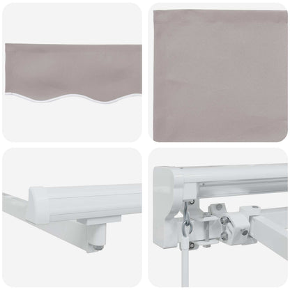 Manual Retractable Awning Light Grey 4 x 3 m