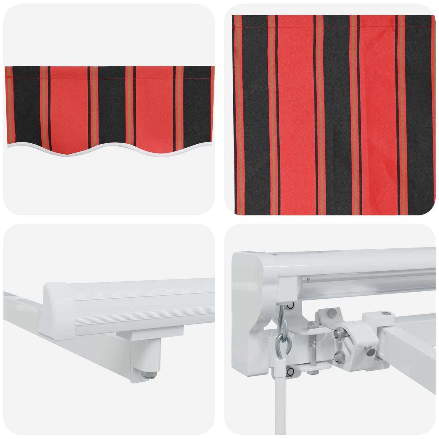 Manual Retractable Awning Orange, Black and Yellow 4 x 3.5 m