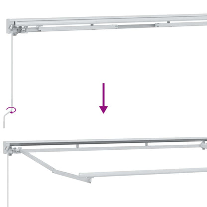 Manual Retractable Awning Orange, Grey, Blue and White