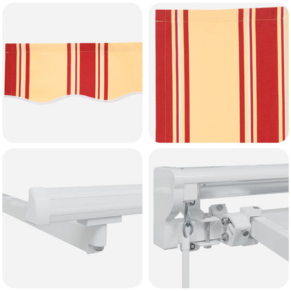 Manual Retractable Awning Yellow and Orange 4.5 x 3 m