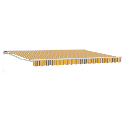 Manual Retractable Awning Yellow, Grey and White 5 x 3 m