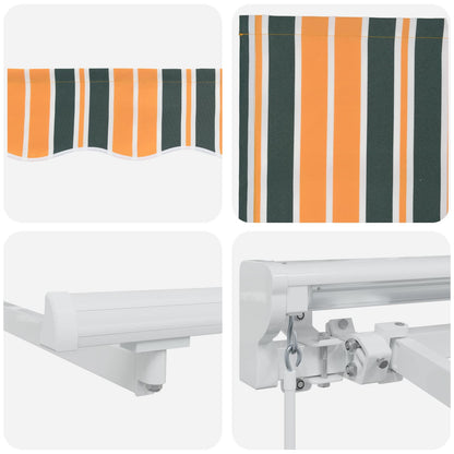 Manual Retractable Awning Green and Yellow 5 x 3 m