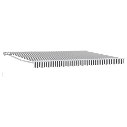Manual Retractable Awning Anthracite and White 5 x 3.5 m