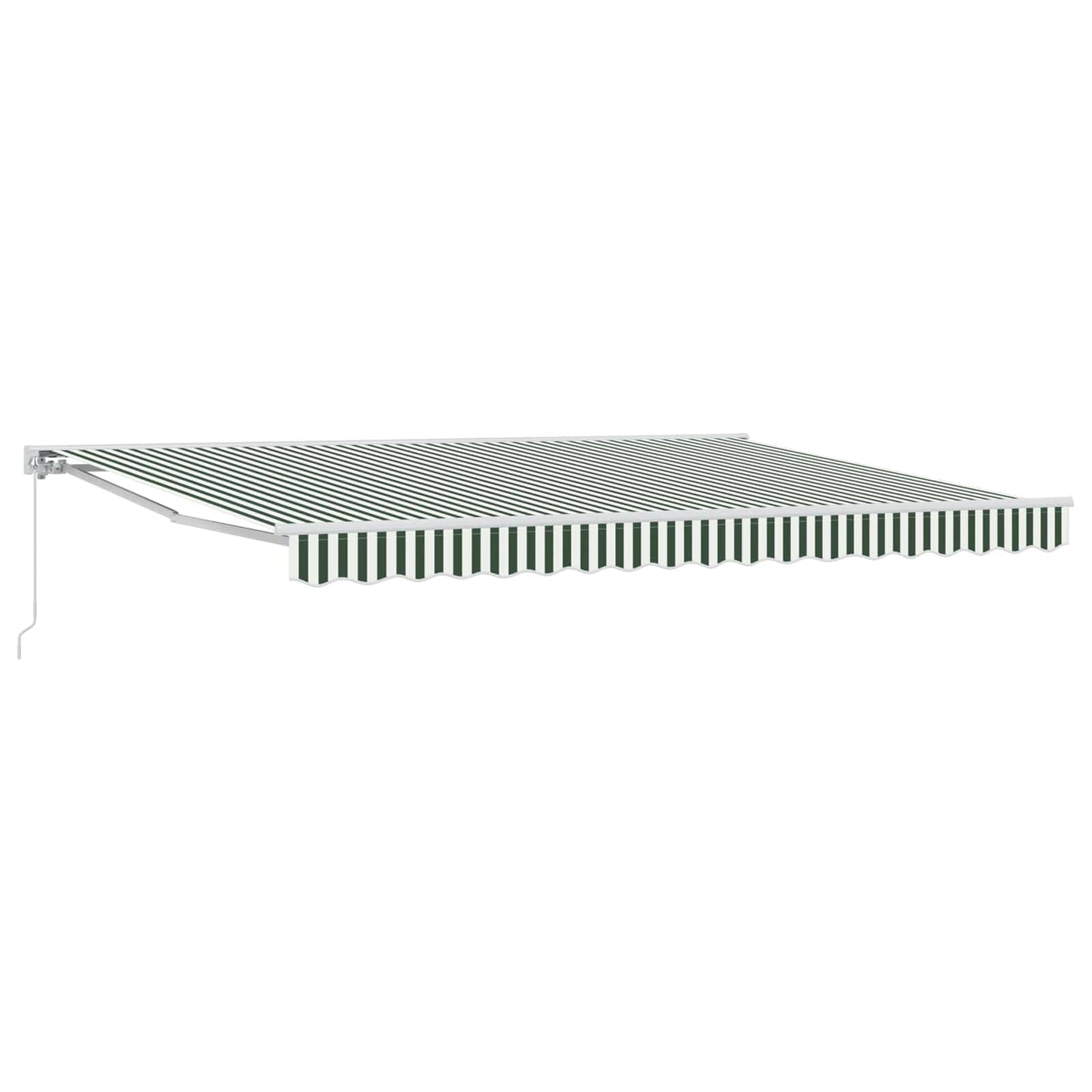 Manual Retractable Awning Green and White 5 x 3.5 m