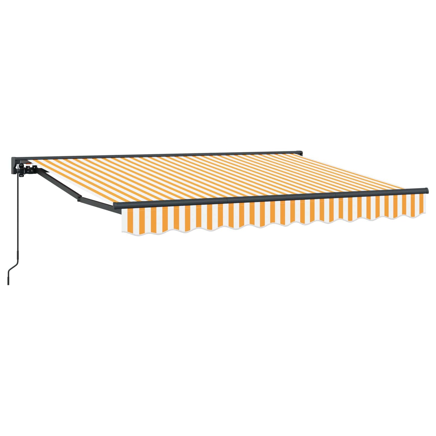 Manual Retractable Awning Yellow and White 3 x 2 m
