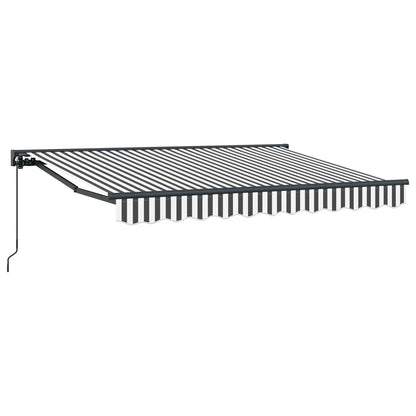 Manual Retractable Awning Anthracite and White 3.5 x 2 m
