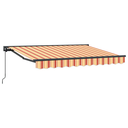 Manual Retractable Awning Yellow, Orange and White 3.5 x 2 m