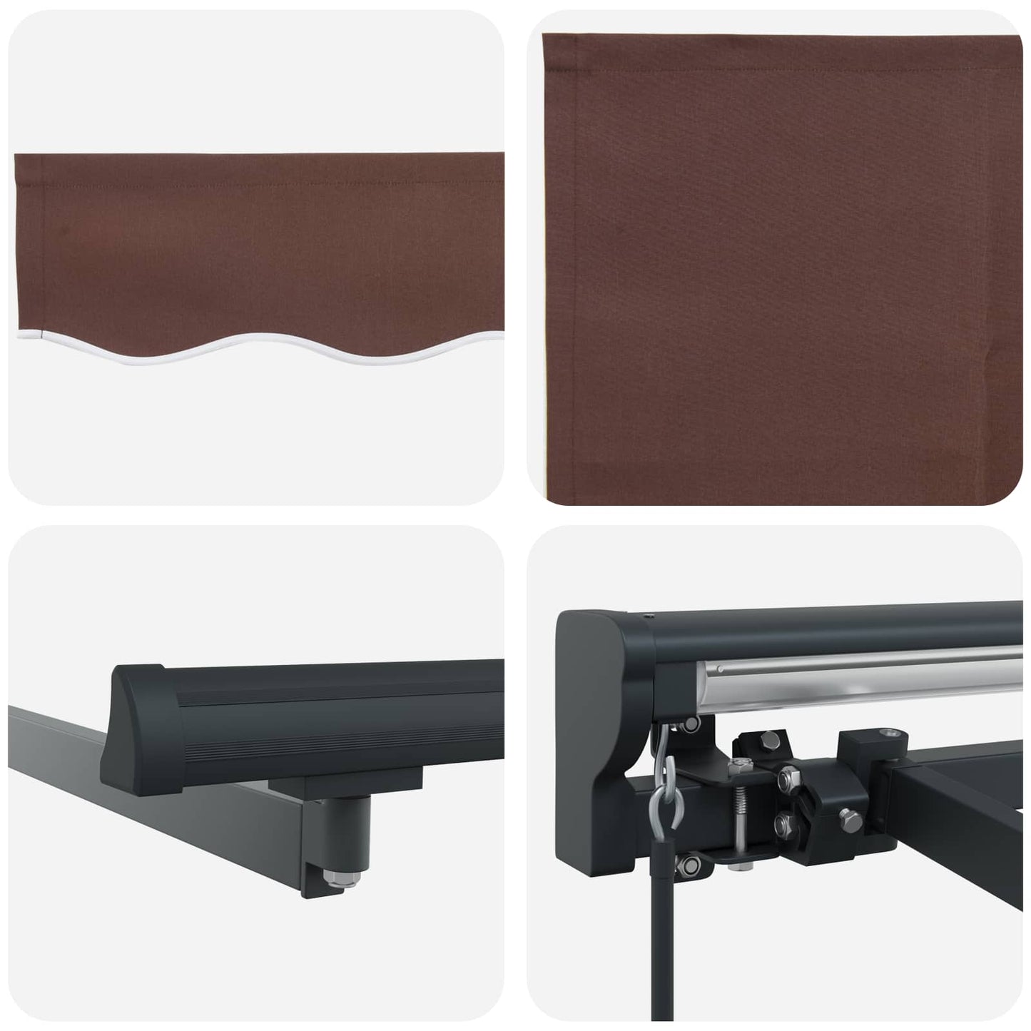 Manual Retractable Awning Brown 4 x 3.5 m