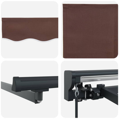 Manual Retractable Awning Brown 4 x 3.5 m