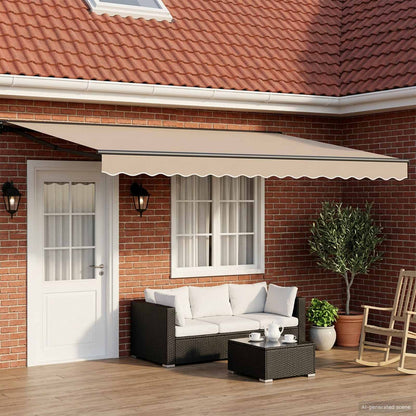 Manual Retractable Awning Beige 4.5 x 3.5 m