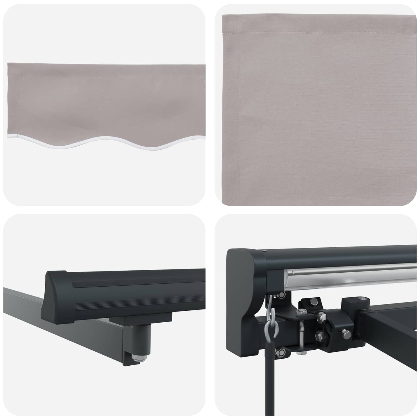 Manual Retractable Awning Light Grey 4.5 x 3.5 m