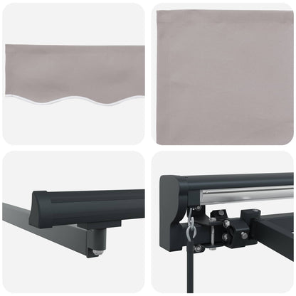 Manual Retractable Awning Light Grey 4.5 x 3.5 m