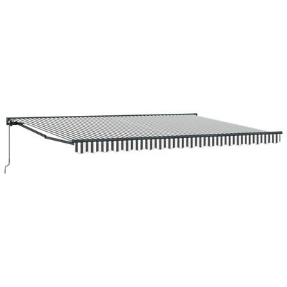 Manual Retractable Awning Anthracite and White 5 x 3.5 m
