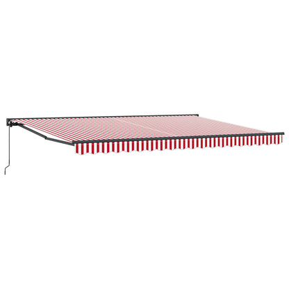 Manual Retractable Awning Red and White 5 x 3.5 m