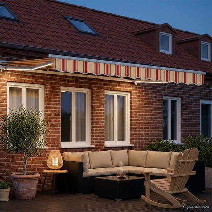 Manual Awning Frame with LEDs 3.5 x 2 m