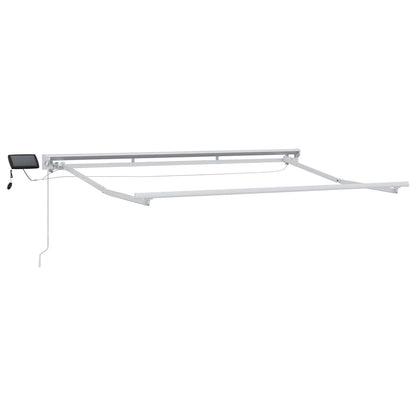 Manual Awning Frame with LEDs Beige and White 3.5 x 2 m