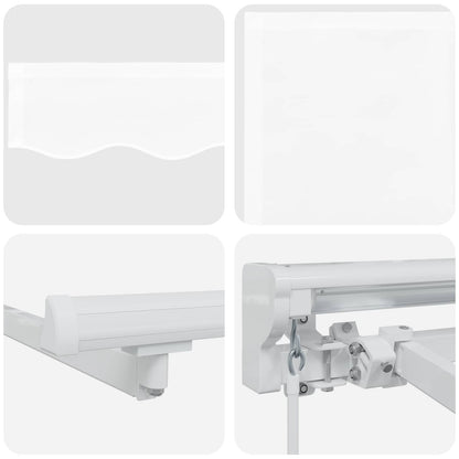 Manual Awning Frame with LEDs White 3.5 x 2 m