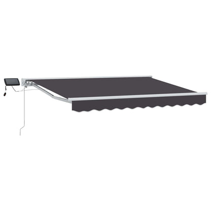 Manual Awning Frame with LEDs White and Anthracite 3 x 2.5 m