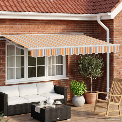 Manual Awning Frame with LEDs Blue, Orange and White 3 x 2.5 m