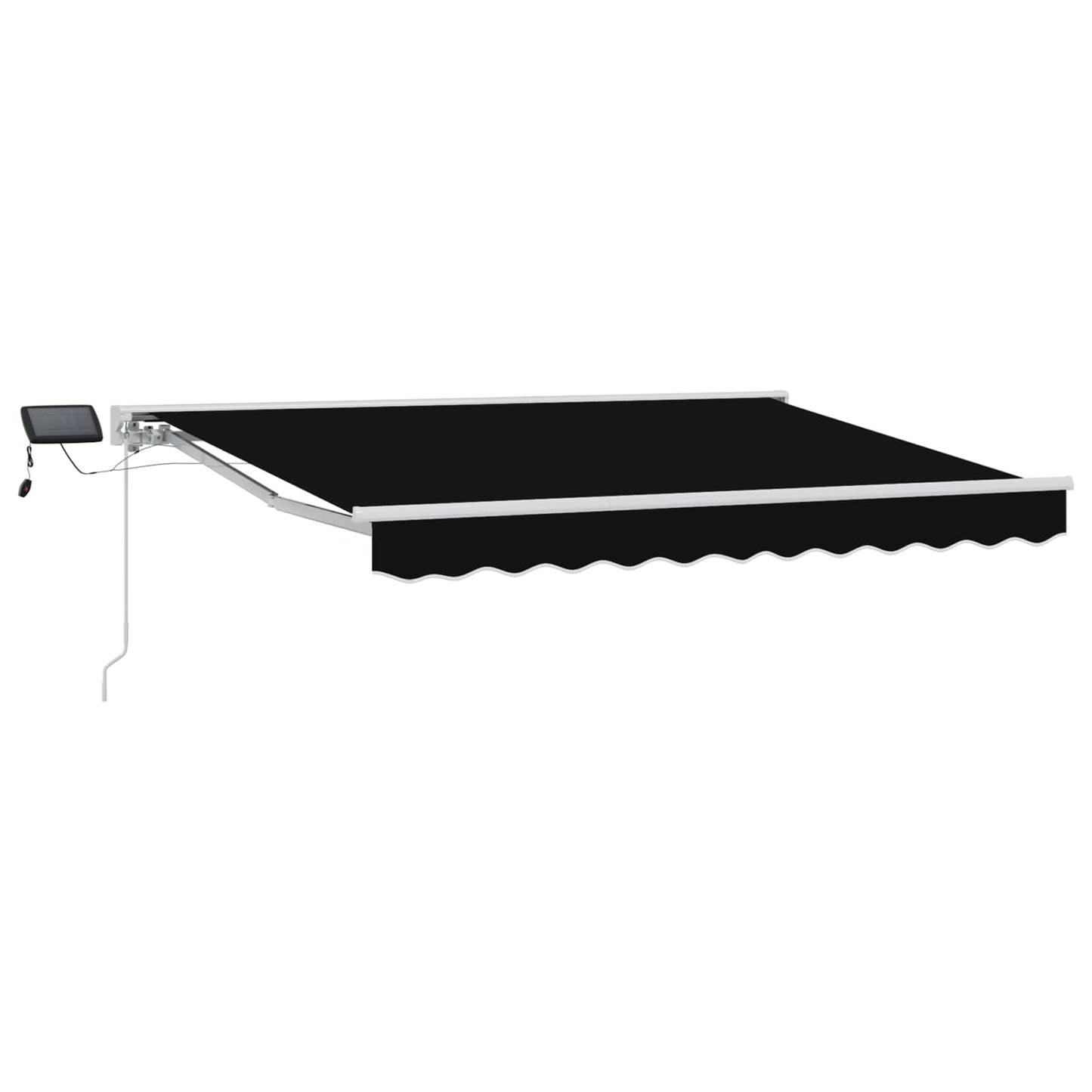 Manual Awning Frame with LEDs Black and White 3 x 2.5 m