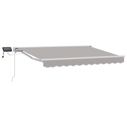 Manual Awning Frame with LEDs Light Grey and White 3 x 2.5 m