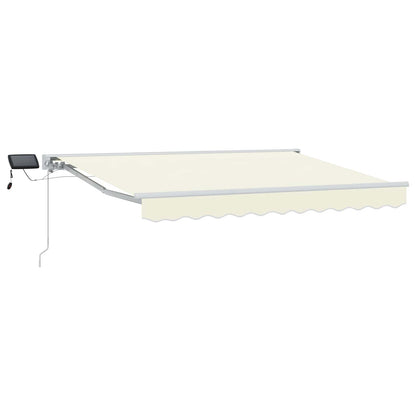 Manual Awning Frame with LEDs Cream and White 3.5 x 2.5 m