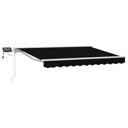 Manual Awning Frame with LEDs Black and White 3.5 x 2.5 m
