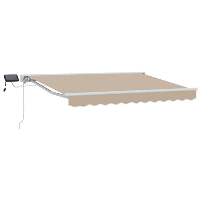 Manual Awning Frame with LEDs Beige and White 3.5 x 2.5 m