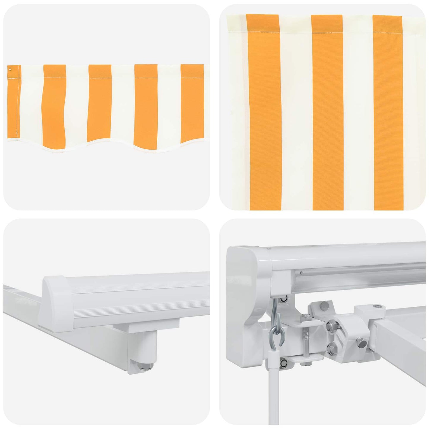 Manual Awning Frame with LEDs Yellow and White 4 x 3 m