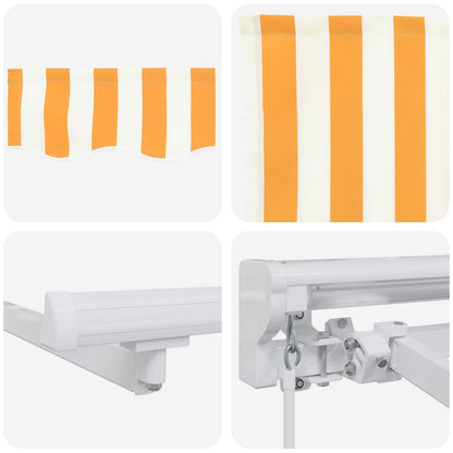 Manual Awning Frame with LEDs Yellow and White 4 x 3 m