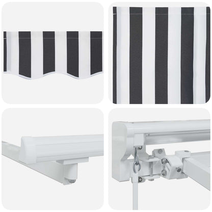 Manual Awning Frame with LEDs Anthracite and White 4 x 3.5 m