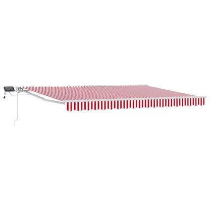 Manual Awning Frame with LEDs Red and White 4 x 3.5 m