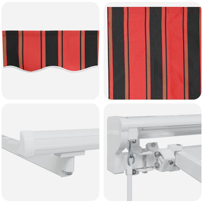 Manual Awning Frame with LEDs Orange, Black and White 4.5 x 3 m