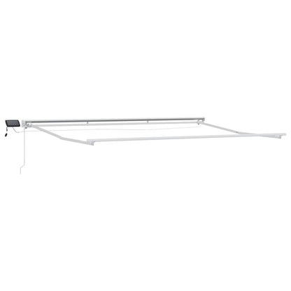 Manual Awning Frame with LEDs Burgundy and White 4.5 x 3 m