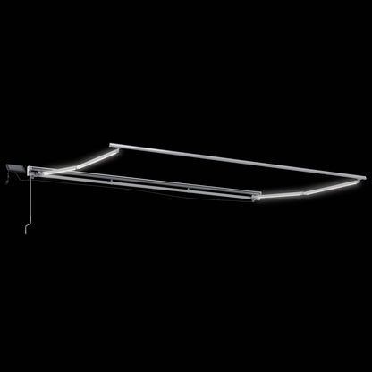 Manual Awning Frame with LEDs Anthracite and White 4.5 x 3 m
