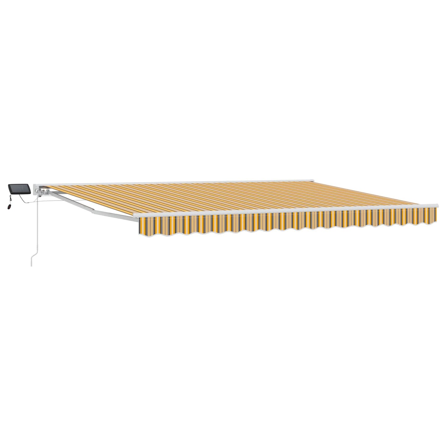 Manual Awning Frame with LEDs Yellow, Grey and White 4.5 x 3 m