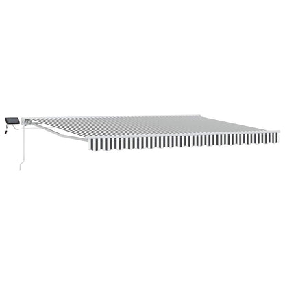 Manual Awning Frame with LEDs Anthracite and White 4.5 x 3.5 m