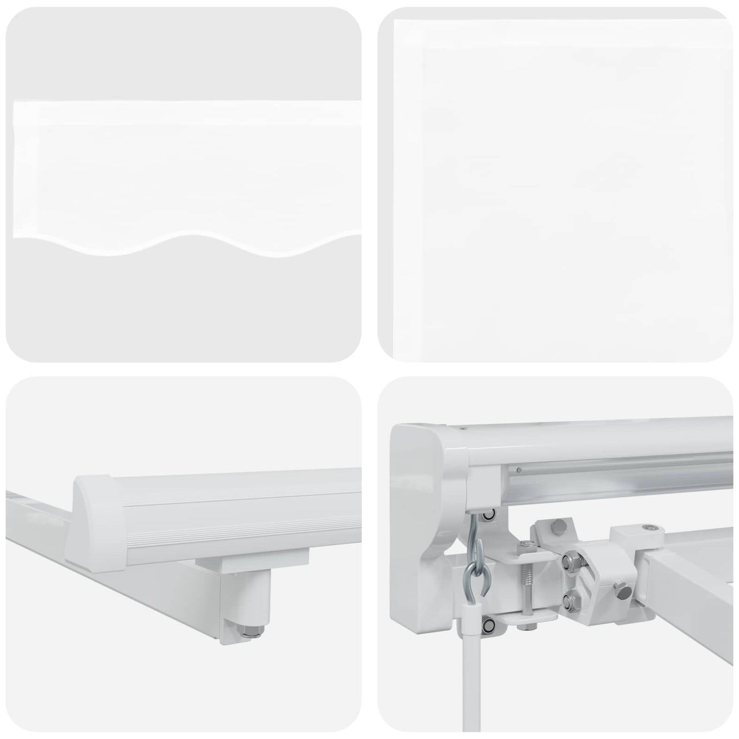 Manual Awning Frame with LEDs White 4.5 x 3.5 m