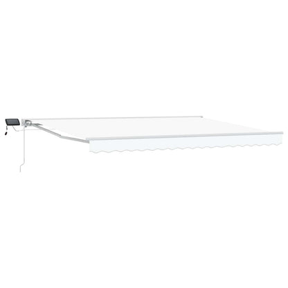 Manual Awning Frame with LEDs White 4.5 x 3.5 m