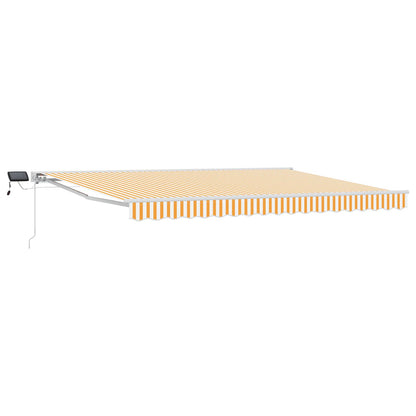 Manual Awning Frame with LEDs Yellow and White 5 x 3 m