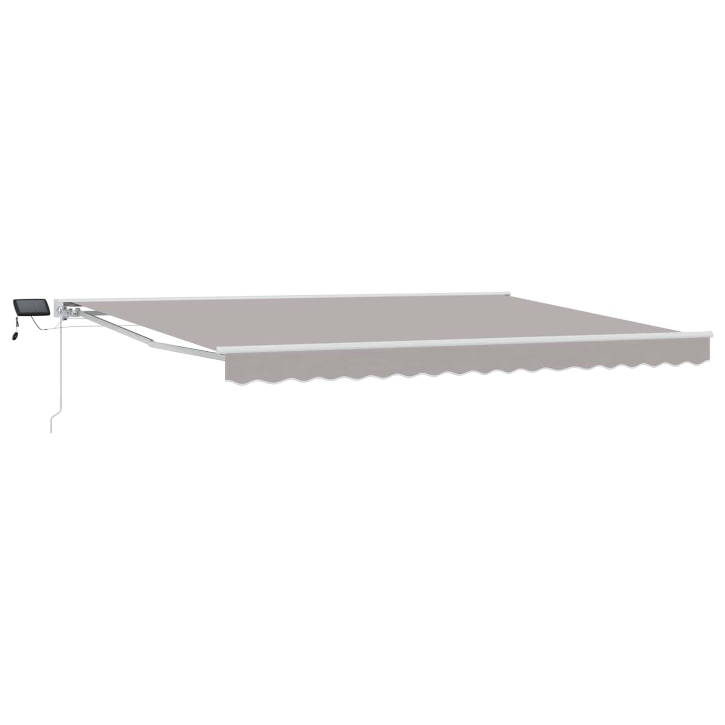 Manual Awning Frame with LEDs Light Grey and White 5 x 3 m