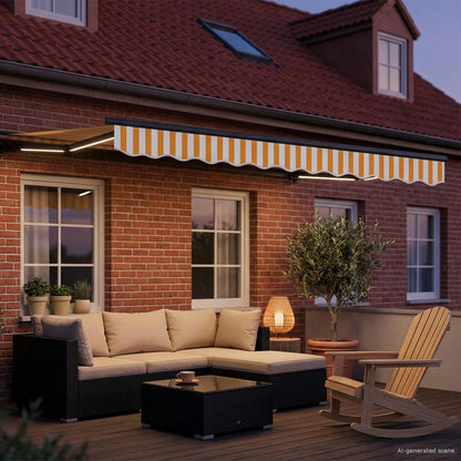 Manual Awning Frame with LEDs 2.5 x 2 m