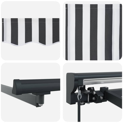 Manual Awning Frame with LEDs Anthracite and White 2.5 x 2 m