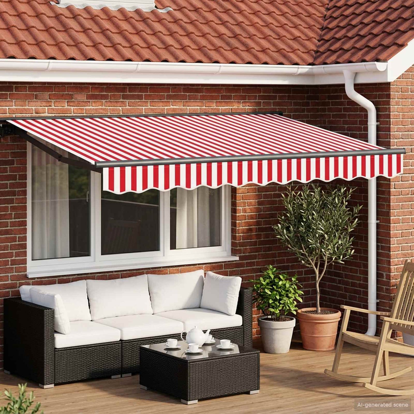 Manual Awning Frame with LEDs 2.5 x 2 m