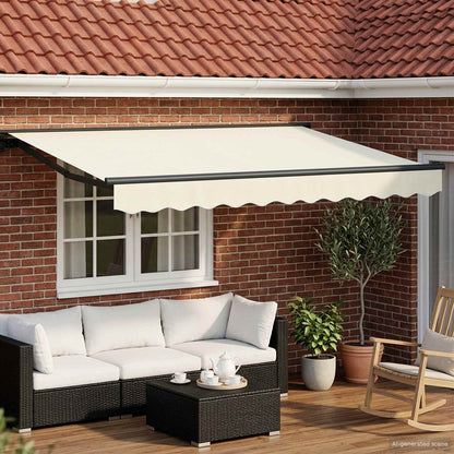 Manual Awning Frame with LEDs Cream and Anthracite 3 x 2 m