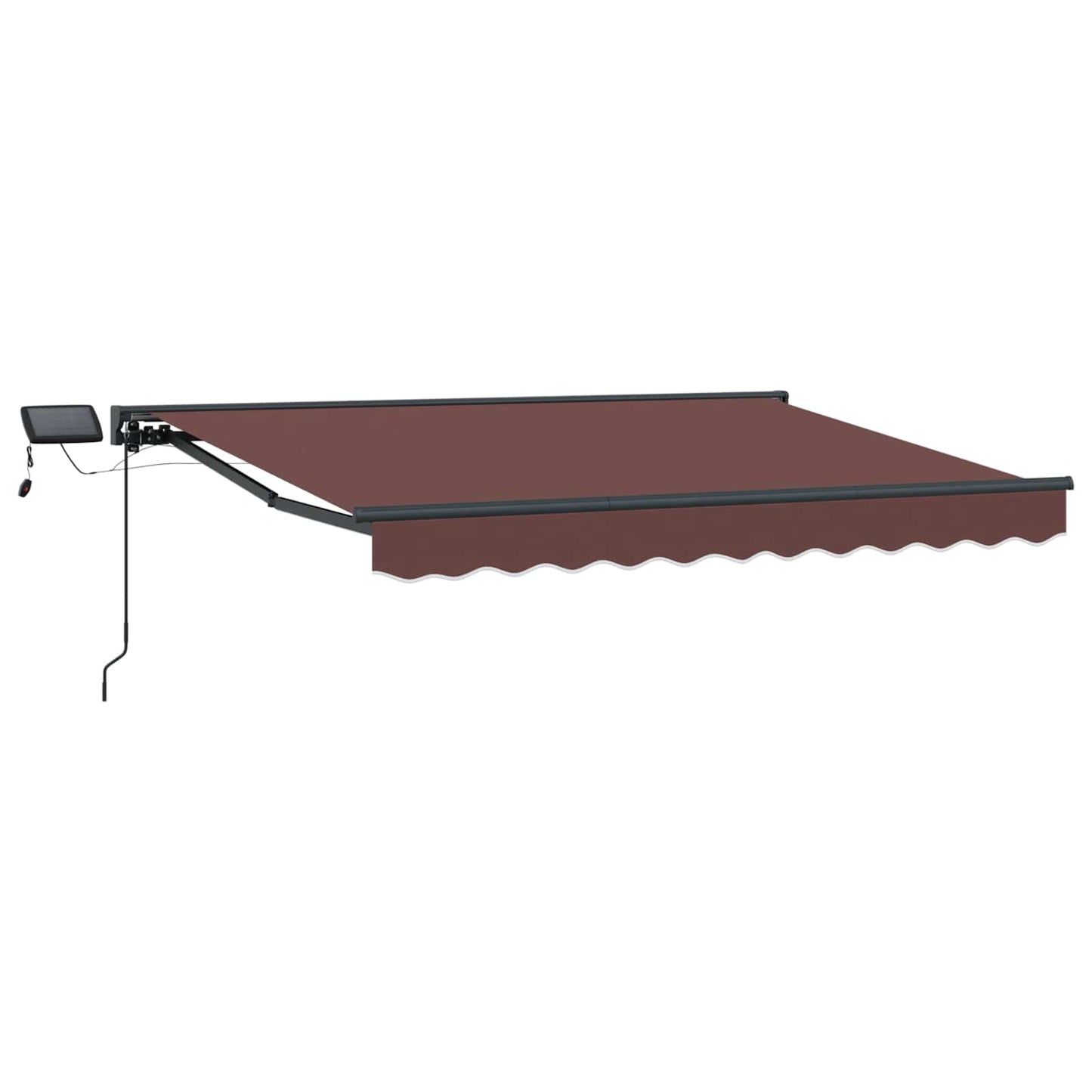 Manual Awning Frame with LEDs Brown and Anthracite 3.5 x 2 m
