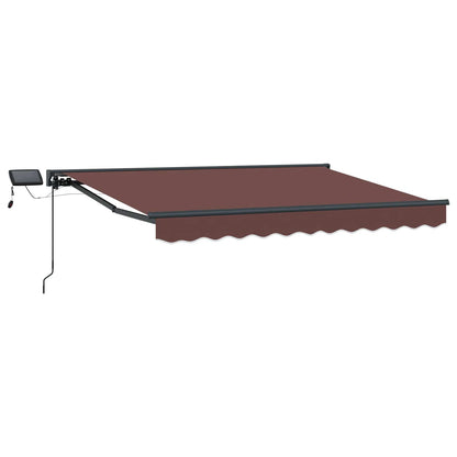 Manual Awning Frame with LEDs Brown and Anthracite 3.5 x 2 m
