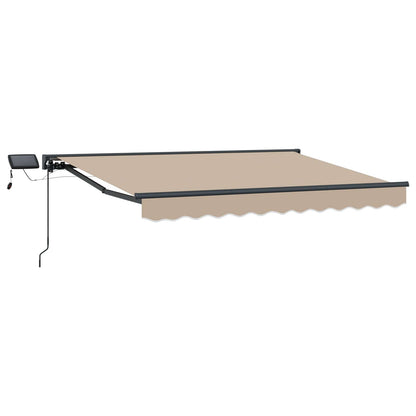 Manual Awning Frame with LEDs Beige and Anthracite 3.5 x 2 m