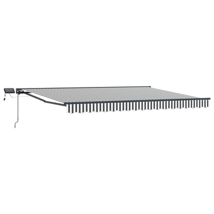Manual Awning Frame with LEDs Anthracite and White 4 x 2 m